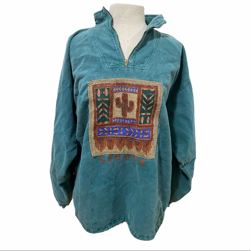 Vintage denim Sedona pullover zip up